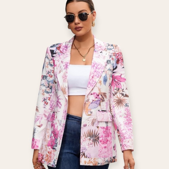 💖 NWOT/SHEIN Privé Random Floral Print Blazer 💖 - Picture 4 of 7